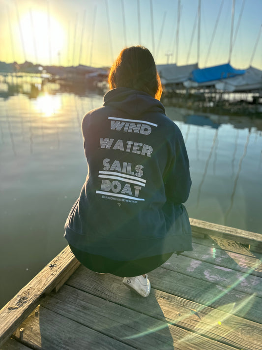 Sailing full zip navy hoodie 